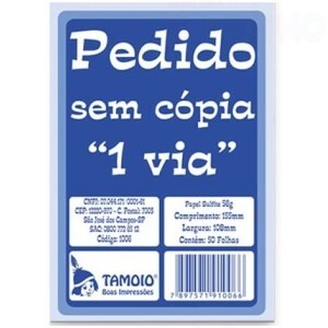 BLOCO PEDIDO 1 VIA 50FOLHAS TAMOIO
