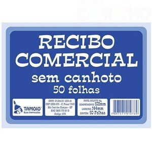 RECIBO COMERCIAL SEM CANHOTO 50FOLHAS TAMOIO