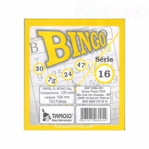 BLOCO BINGO AMARELO 100FOLHAS TAMOIO