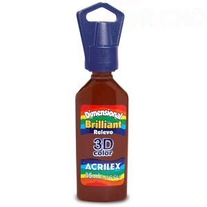 TINTA RELEVO DIMENSIONAL BRILHANTE 3D 35ML MARROM ACRILEX