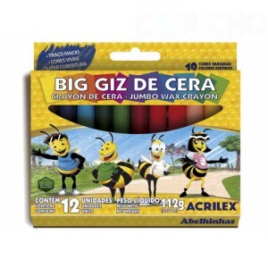 GIZ DE CERA GROSSO 12CORES 112g ACRILEX