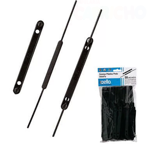 GRAMPO TRILHO PLASTICO PRETO  UN FIX PAPER