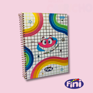 Caderno Fini 1 Matéria – Papelaria Criativa Foroni, Capa Dura Arco-Íris