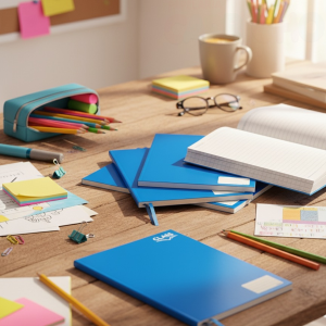 CADERNO, BROCHURAO, 96 FOLHAS, AZUL